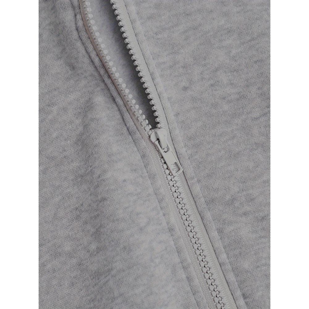 Letter Printed Zipper Hooded Sweatshirt, Kangaroo Pocket, Fashionable Long Sleeved Hooded Sweatshirt, Autumn and Winter Loose Casual Top