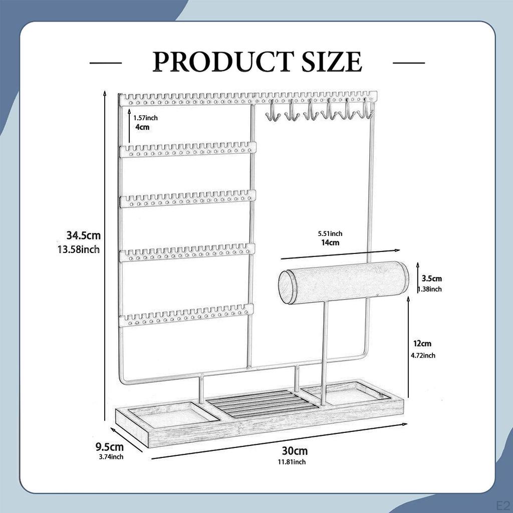 Jewelry Display Stand Bracelet and Holder with Wooden Tray for Showroom