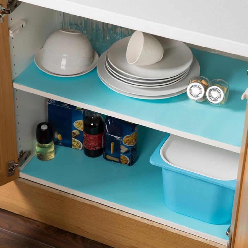 4Pcs 45x29cm Water Resistant Fridge Liner for Drawer Cabinet Table Top Moisture Absorbing Non-Slip Refrigerator Shelf Pad Eva