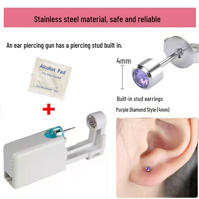 Disposable Anti-Allergy Ear Piercing Gun with Specific Earrings
