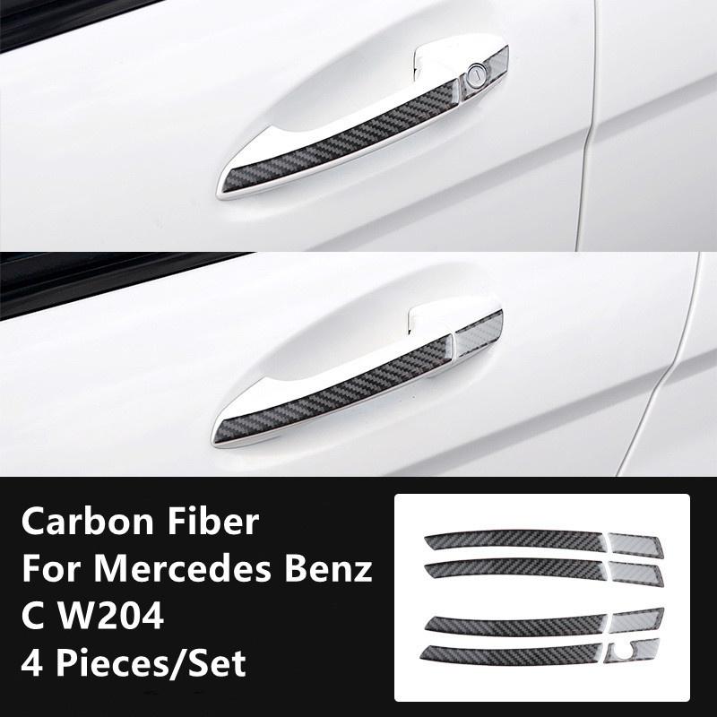 Cubierta de modificación Interior de coche de fibra de carbono, tiras embellecedoras, pegatinas decorativas para Mercedes Benz C W204, Interior de coche
