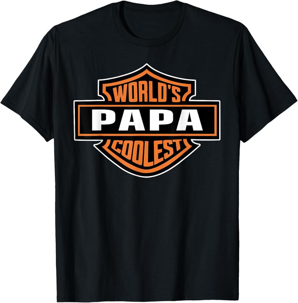 Unisexs Worlds Coolest PAPA Best Dad In The World Fathers Day TShirt