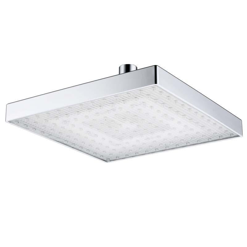 Soffione Doccia Quadrato LED Cambia Colore da 8" con Soffione Superiore Sensibile alla Temperatura - Modello 8030-C1