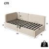 Letto imbottito 90x200 divano letto, velluto, contenitore idraulico, testiera alta, schienale intercambiabile, adatto per bambini e adulti, beige