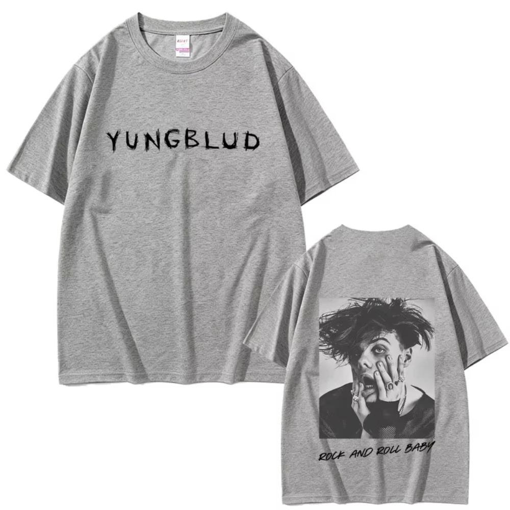 Singer Yungblud Portrait Graphic TShirt Unisex Casual Retro Street Style Mens Fashion Gothic TShirt Mens Soft Cotton TShirt