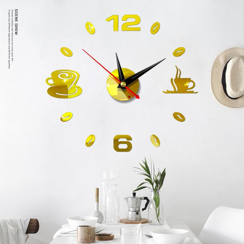 3D Wall Clock Acrylic Frameless Wall Clocks Diy Quartz Clocks Wall Stickers Silent Clock for Home Living Room Wall Decor Horloge