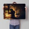 Moogle In a Dark Room Personalized D Textured Metal Poster Wall Art Tinplate Sign for Luxury Decoration Home Decorations House