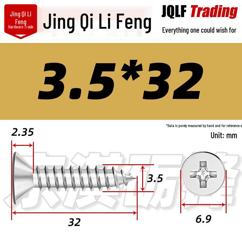 304 Stainless Steel Countersunk Self-Tapping Screw for Furniture & Outdoor Construction (GB/T 846)