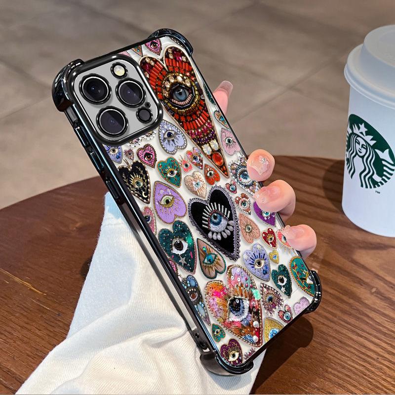 European and American Creative Eye Love Applies To Iphone14 Airbag Mobile Phone Case Apple 17promax Anti-drop Protective Case