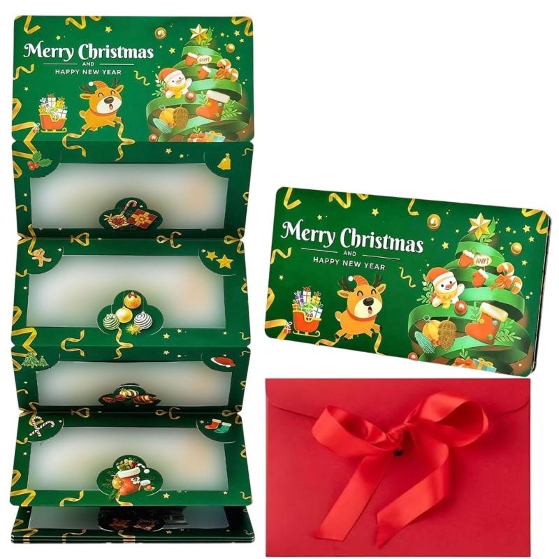 Feiertags-Umschlag mit 6 geheimen Kartentaschen Weihnachts-Geldhalter Unisex Mehrere Fächer Geldhalter