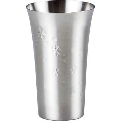 Wahei Phrase Tsubame Sanjo Special Tools Created by Craftsmen Stainless Steel Cherry Blossom Tumbler 370ml Takumiya TY-054