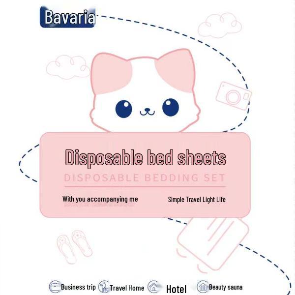 Disposable 4-Piece Travel Bedding Set: Anti-dirt, Wash-Free, Sterilized, Thickened for Hotel & Portable Use.