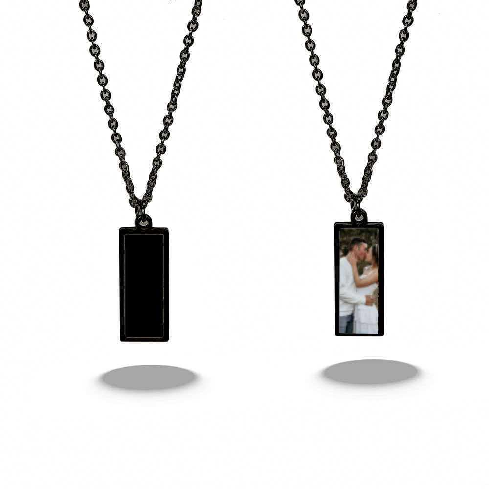 Personalized Color-Changing Stainless Steel Necklace for Men & Women - Custom Photo Christmas Souvenir