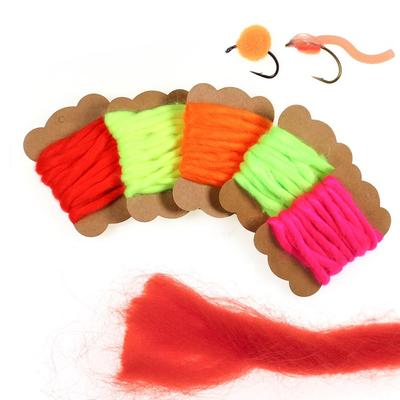 Lot de 1/5 paquets de fils d'œufs pour attacher des mouches, des fibres synthétiques pour attacher des leurres de poisson-appât, des insecte lumineux, des ménés, des streamers, des truites, des mouches Samlon