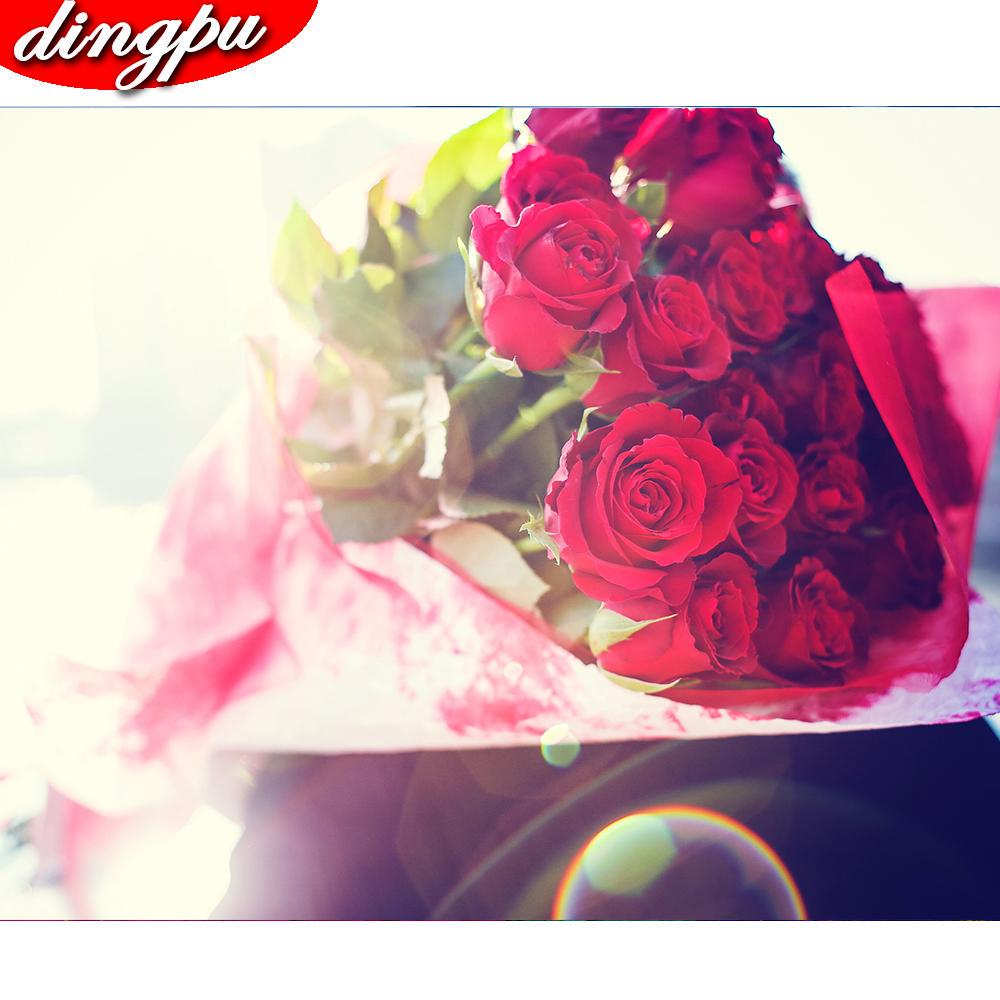 DINGPU Full Round Drill 5D DIY Diamond Painting "Flower " Embroidery Cross Stitch 5D Home Decor Gift