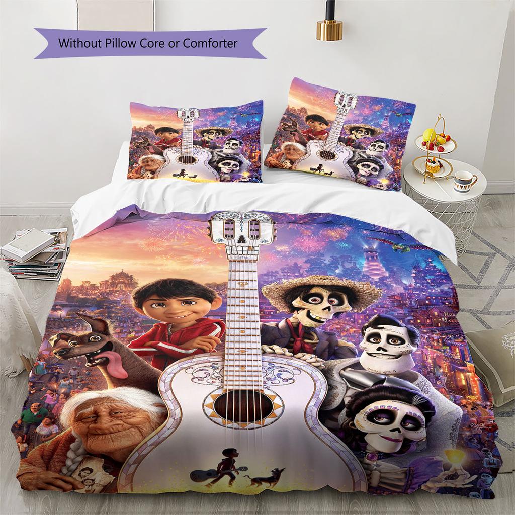 COCO Pattern Bedding Home Decoration Birthday Gift ( 1 duvet cover + 2 pillowcase, without core),fan merchandise.
