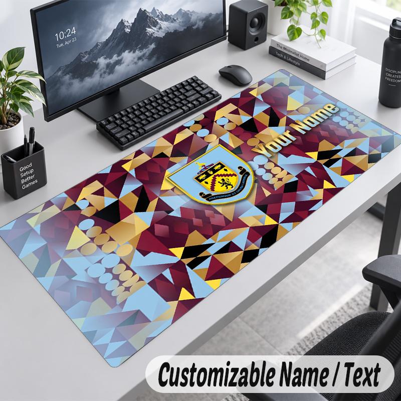 Custom Name Text Mouse Pad Burnley Football Personalized Desk Pad For Work And Gaming