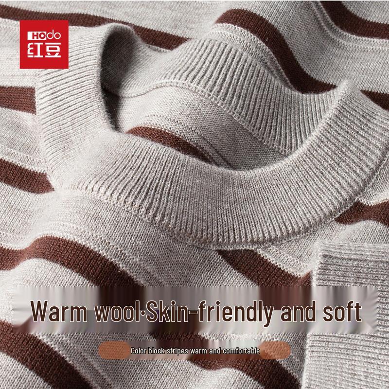 

Hodo Men s Wool Blend Striped Crew Neck Knit Sweater 2XL