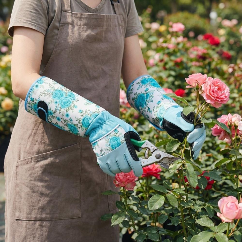 1 Pair Anti-Puncture Thorn Proof Gloves Long Elbow Design Rose Pruning Gloves Pruning Roses