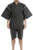 Shijira Weave Jinbei Summer Cool and Large Sizes Relax Gray Stripe 709 5L (Japanese Wear) 100% Cotton, Comfortable, Men's