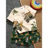 Jungen Freizeit Minimalistisches T-Shirt Set Geeignet Für Den Sommer Mit Cartoon Muster