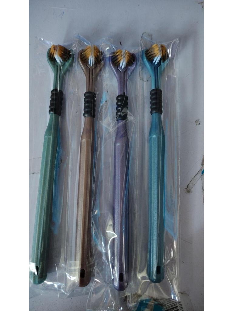 Luxury Three-Sided Soft Bristle Toothbrush: Comfortably Cleans Gums & Tongue