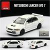 1/64 Mitsubishis Lancer Evolution VII Sept Alliage Modèle de Voiture de Sport Moulé Sous Pression Métal Voiture de Course Véhicules Modèle Miniature Échelle Jouets
