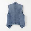 Embroidered Thin Denim Vest Jacket for Women's Summer Versatile Women's Vest Sleeveless Jacket for Spring Jeans