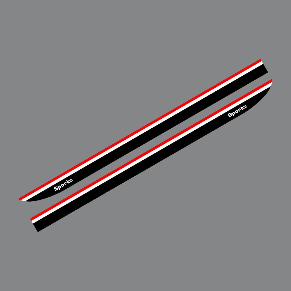 Universal Car Side Skirt Stickers Auto Door Sport Styling Stripes Film PVC Decals Tuning Accessories Tricolor Body Decoration
