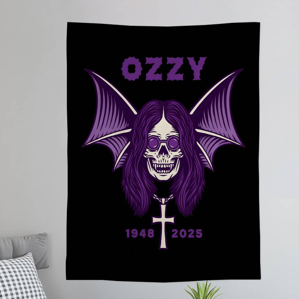 Retro Oozzy Oosbourne Band Colorful Tapestry Wall Hanging Hanging Tarot Hippie Wall Rugs Dorm Wall Art Decor