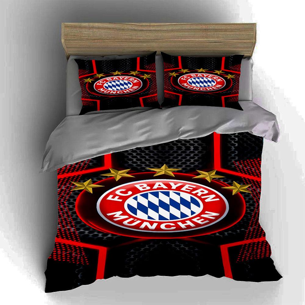 Motif du logo du Bayern Munich. Ensembles de literie Ensembles de housses de couette Housses de couette Taies d'oreiller(1 * Housse de couette 2 * Taies d'oreiller, sans couette)