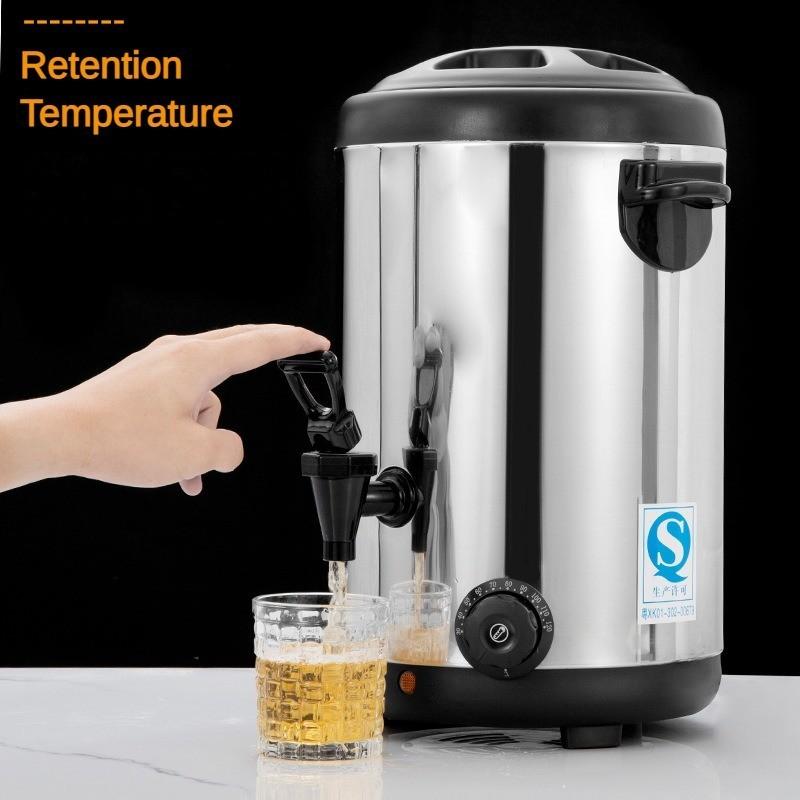 8L/12L/16L/18L Electric Double-layer Milk Tea Bucket Stainless Steel Hot Water Insulation Bucket Automatic Heating Boiling Water Machine
