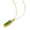 Copper-Plated 18K Inlaid Imitation Jade Bean Necklace - Four Seasons, High-End Niche Design for Women
