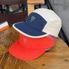 Embroidered Letter Color Block 5 Panel Cap Quick Dry Mesh Breathable Lightweight Casual Sports Baseball Hat