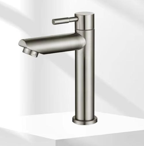 Modern Chrome Finish Stainless Steel Bathroom Basin Faucet Sink Mixer Tap Single Hole Stainless Steel Basin Faucet (as the picture,Nickle)