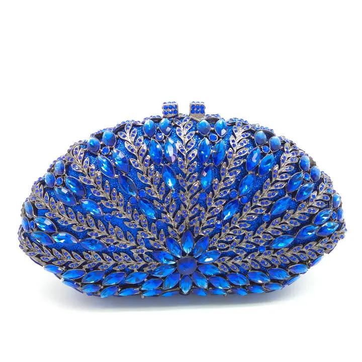 

Boutique De FGG (in stock) Green Evening Bags and Clutches for Women Formal Party Crystal Clutch Bags Bridal Rhinestone Handbags Mini Clutch