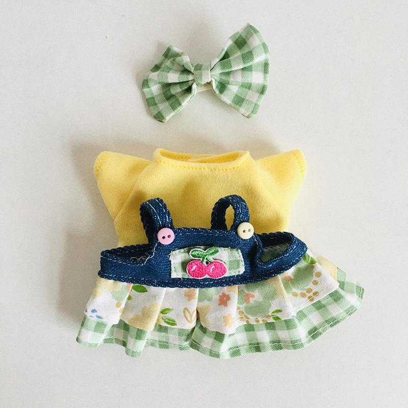 בגדי בובת קטיפה ויניל חמודה 17 ס"מ קופסה עיוורת - תליון LaBuBu שמלת אביזרים