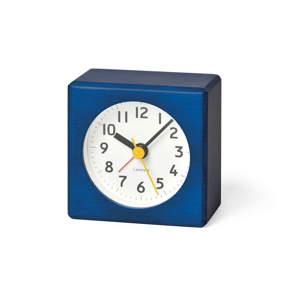 Lemnos Farbe PA18-02BL Analog Alarm Clock, Blue, Dimensions: W70 x H70 x D42