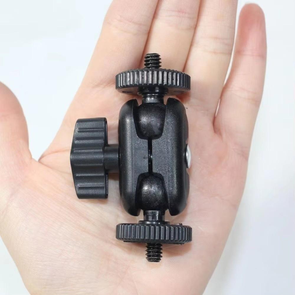 Stable Double Ball Head Bracket 1/4''Screw Action Camera Holder for Camera Monitor Video Light Mic