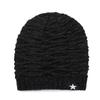Unisex Fur Lined Slouchy Beanie Winter Hat With Star Decor Warm Knitted Cap For Men Women