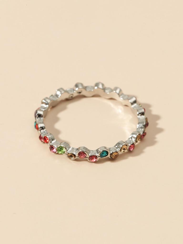 European-American Fashion Jewelry: Popular Colored Crystal Rhinestone Ring