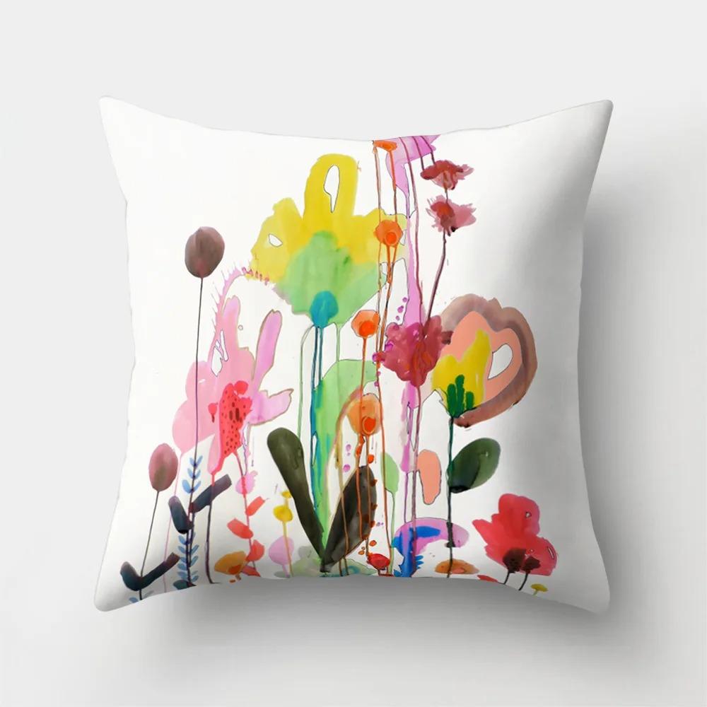 Vintage Flower Pillowcase Interior Decoration Office Living Room Home Pillowcase