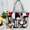 Women's Shoulder Bag Printing Pattern Small Canvas Shopping Bag Handbag Casual Bucket Female Outdoor Pocket