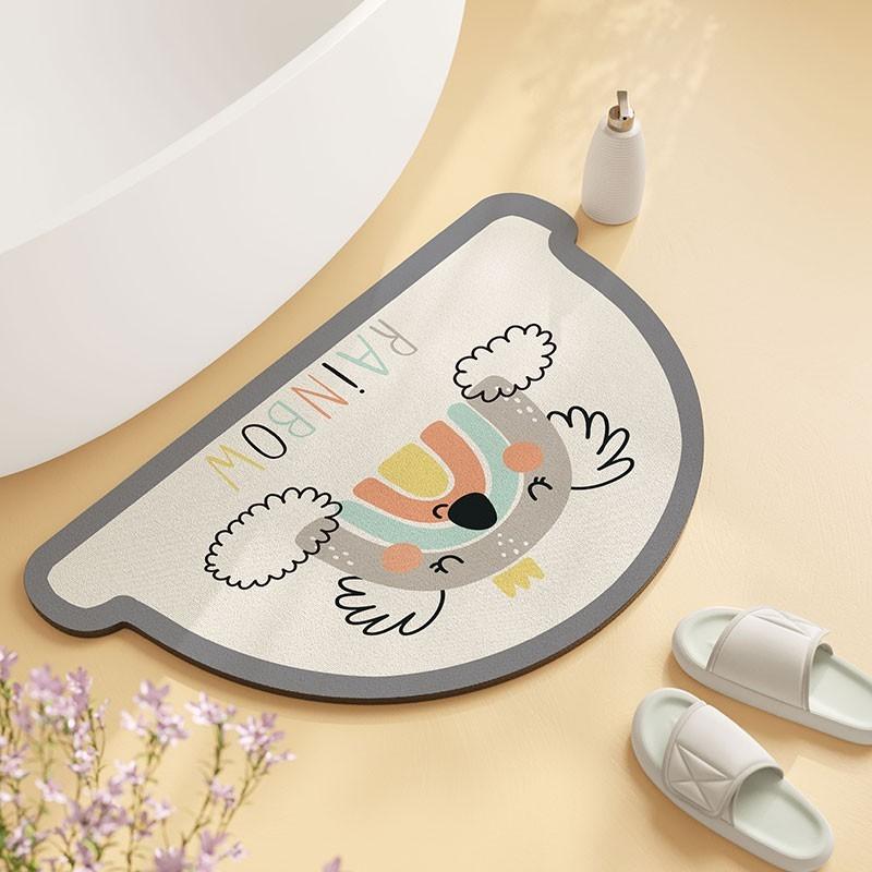 Small Fresh Diatom Mud Soft Ground Paving Anti-Skid Pad Anti-Drop Floor Sticker Small Size Bathroom Absorbent Floor Mat Foot Pad