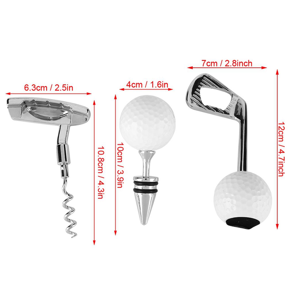 Golf Shaped Corkscrew Zinc Alloy Red Wine Beer Bottle Opener Cork Opener Club Bar Kitchen Tool Set For parties bar club home