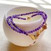 Natural amethyst faceted bracelet with very thin double rings.