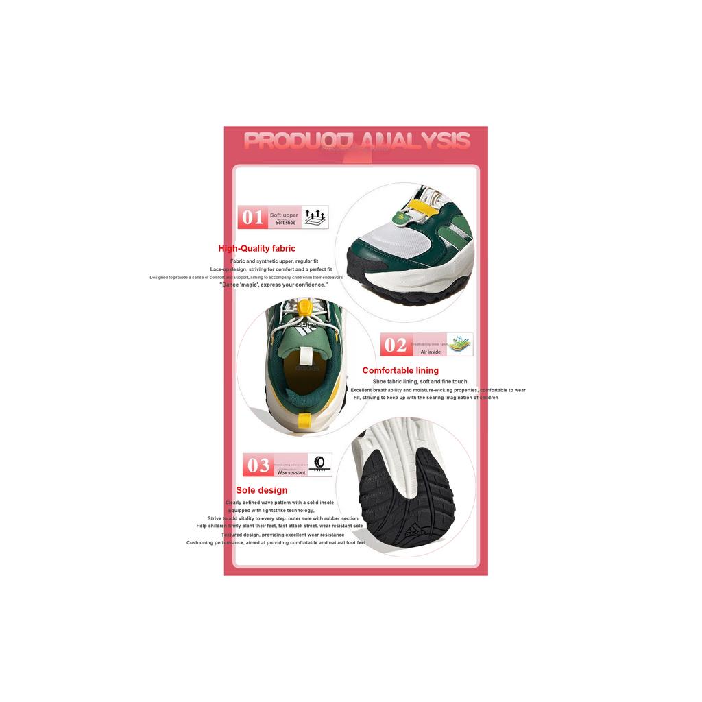 Adidas Maxxwavy Soft Comfortable Non-Slip Durable Low-Top Casual Shoes Kids Casual Shoes Green IH8683