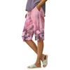 Women's Summer Elasticated Tie Waist Floral Cotton & Linen Loose Shorts