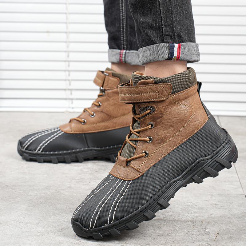 

Winter Men Warm Boots High Quality Men s Motorcycle Boots Outdoor Men s Plush Boots 48 хаки