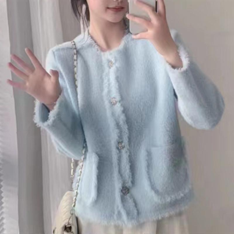 Women's Fashion Casual Solid Color Print Autumn Winter Long Sleeve O-Neck Sweaters